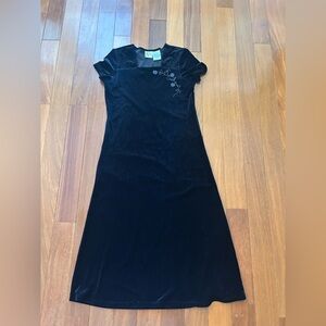 Girls New Moves Elegant Black Velvet Dress size 12